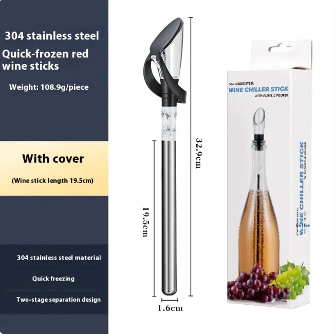 Stainless Steel Red Wine Chilling Stick & Pourer – Multiple Styles
