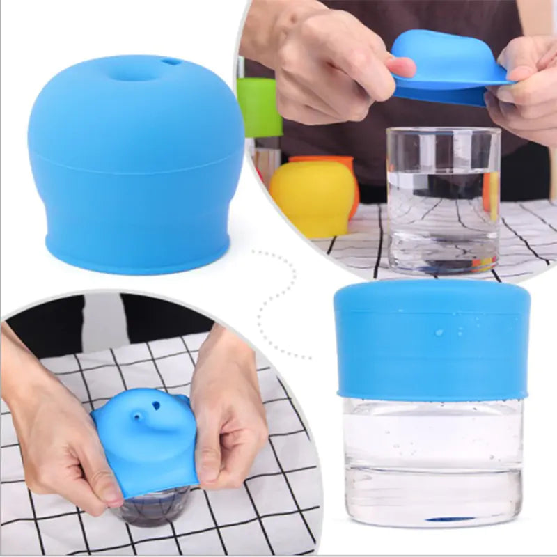 Silicone Bottle Caps, Spill-Proof Cup Lid, Straw Sleeve